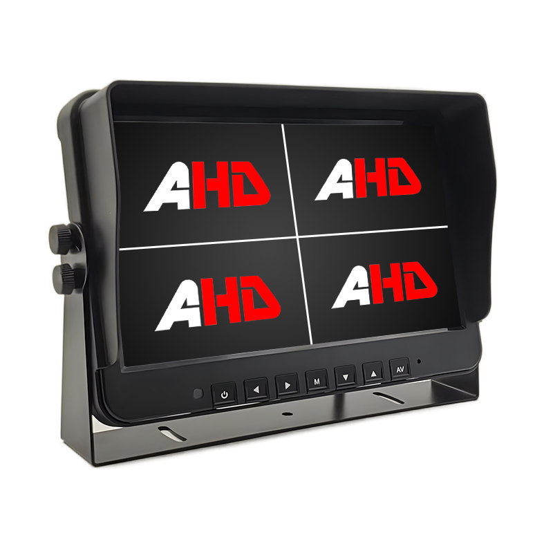 อินพุต 4AV ขนาด 10.1 นิ้ว จอภาพยานพาหนะ AHD แบบ Quad View