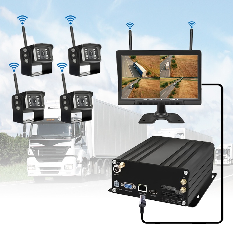 ระบบ NVR มือถือ HDD ไร้สาย 4CH ขนาด 10.1 นิ้ว