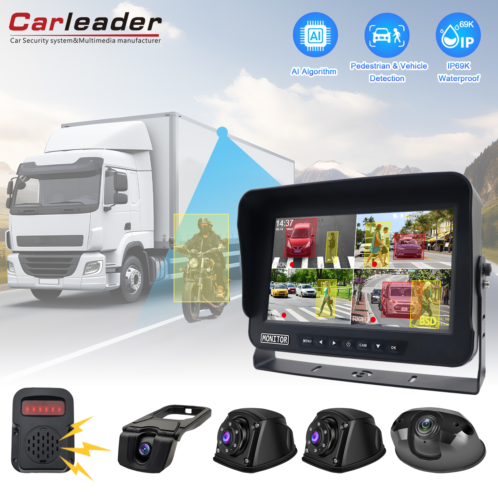 เพิ่มความปลอดภัยในการขับขี่ด้วย Carleader 10.1 นิ้วระบบตรวจจับจุดบอด BSD