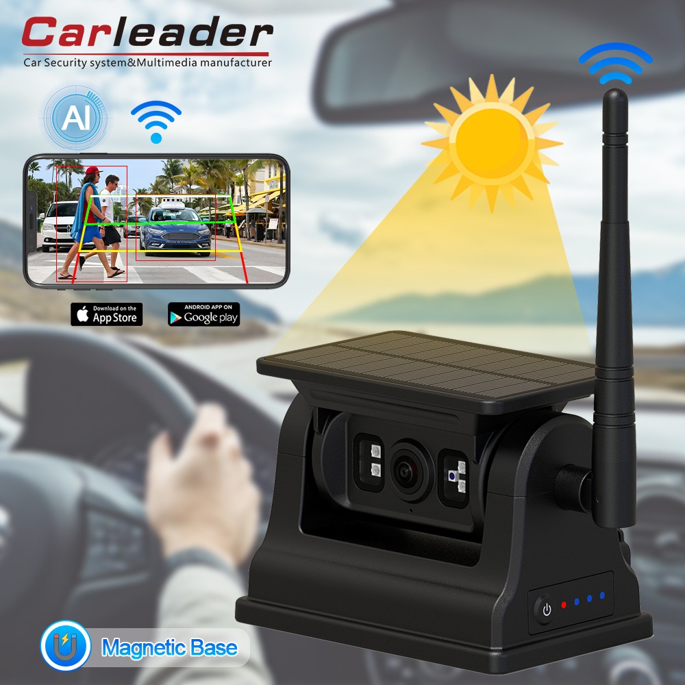 Carleader 1080P Magnetic Solar WiFi ไร้สาย RV กล้องสำรองสำหรับ IOS Android Carleader 1080P Magnetic Solar WiFi ไร้สาย RV กล้องสำรองสำหรับ IOS Android