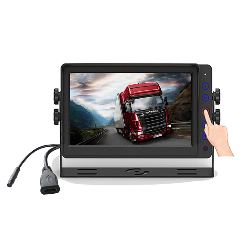 Carleader 7 นิ้วปุ่มสัมผัส HD Heavy Duty Vehicle Monitor รองรับ CVBS และอินพุตสัญญาณ HD