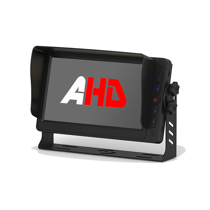 จอภาพยานพาหนะ AHD ขนาด 7 นิ้วพร้อมปุ่มย้อนแสง 5 ปุ่มและอินพุตวิดีโอคู่