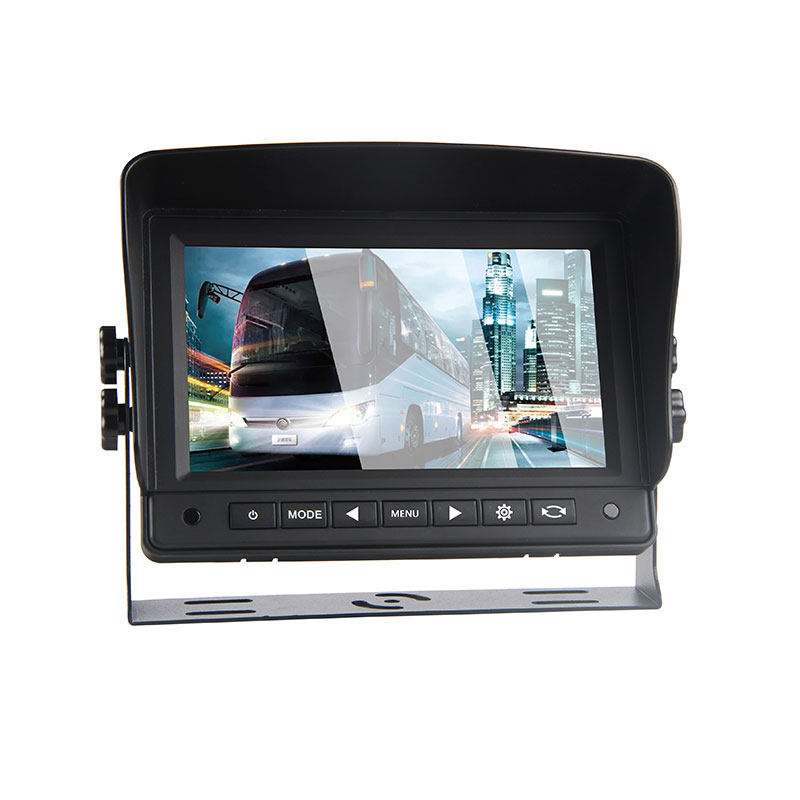 จอภาพ Dash Mount สำหรับยานพาหนะสำหรับงานหนัก 7 นิ้วพร้อมอินพุตกล้องสองตัว